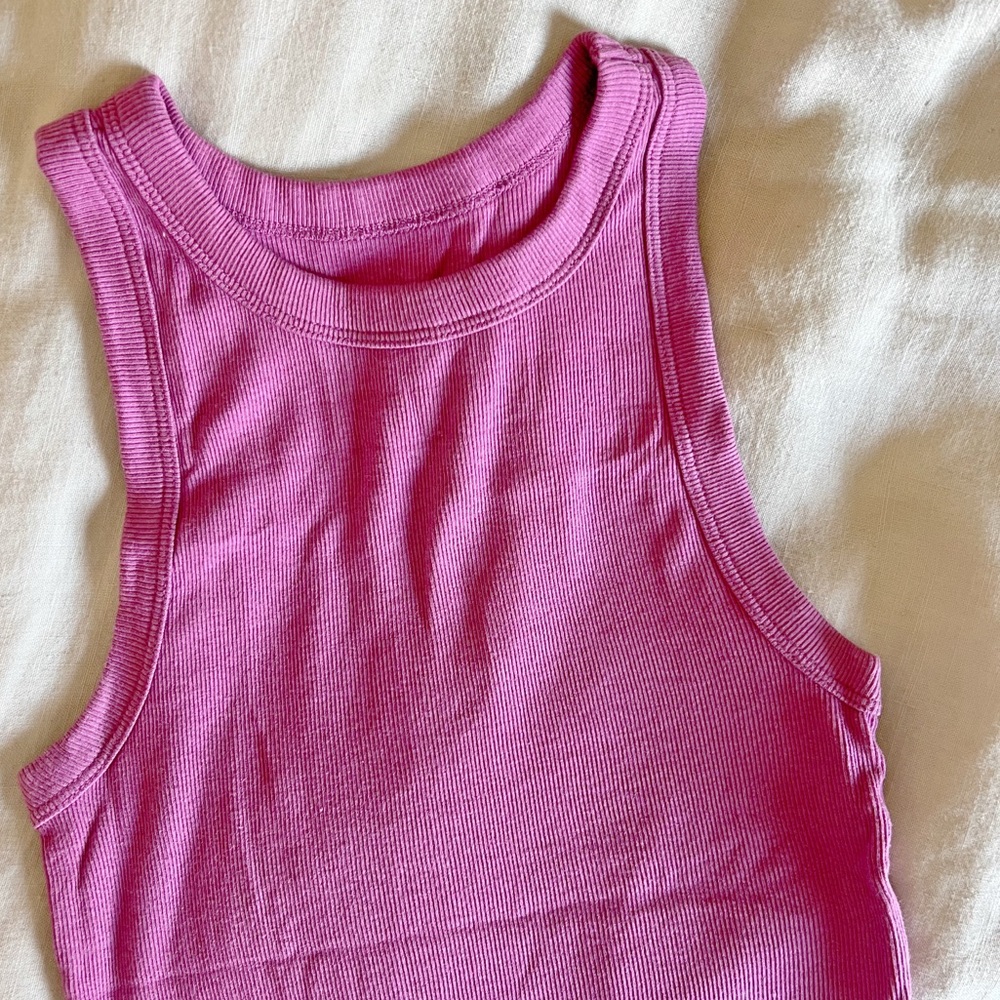 a new day | high neck ribbed tank | s